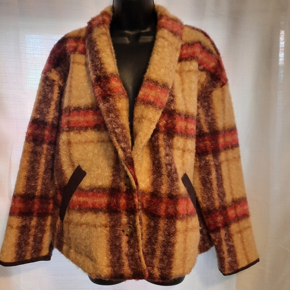 Knox Rose Jackets & Blazers - Plaid Wool-Blend Jacket